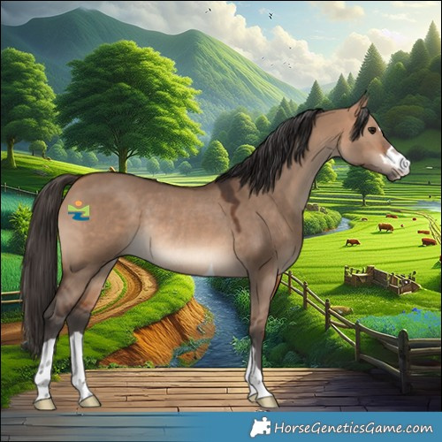 Horse Color:Bay Dun Rabicano 