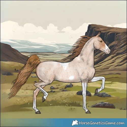 Horse Color:Red Roan Pearl Tobiano Frame 