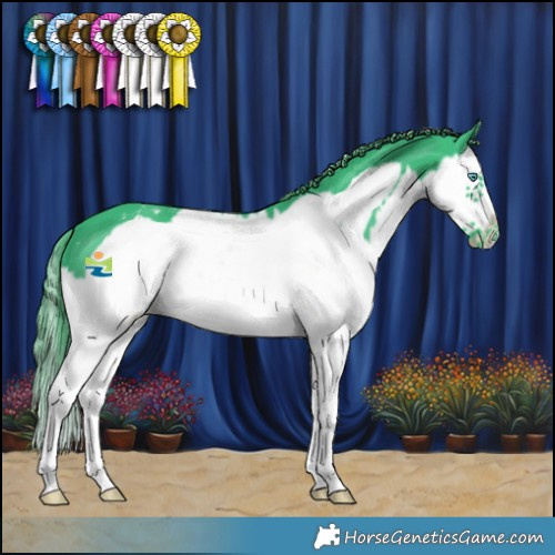 Horse Color:Watercolor Smoky Black Sabino Splash Frame Varnish 