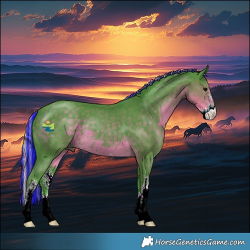 Horse Color:Painted Watercolor Silver Smoky Black Sabino 