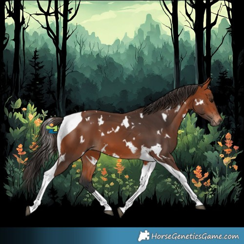 Horse Color:White Spotted Bay Tobiano