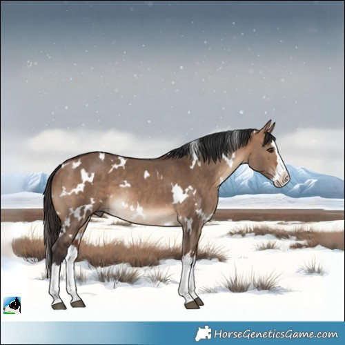 Horse Color:White Spotted Bay Dun Splash Rabicano 