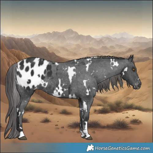 Horse Color:White Spotted Black Blanket