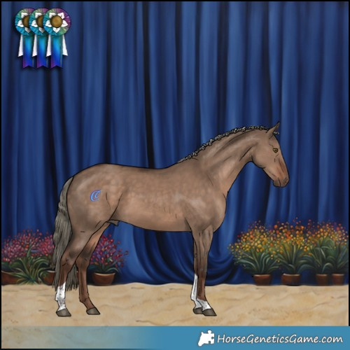 Horse Color:White Spotted Liver Red Dun Mushroom Tobiano 