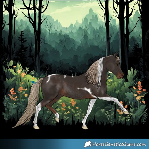 Horse Color:Liver Chestnut Tobiano Rabicano 