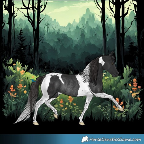 Horse Color:Liver Chestnut Tobiano Rabicano