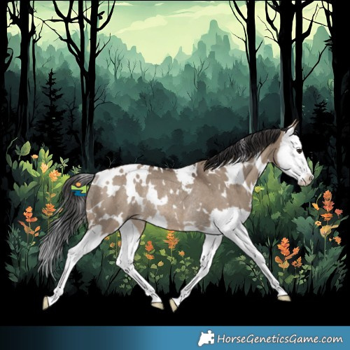 Horse Color:White Spotted Brown Dun Splash Rabicano