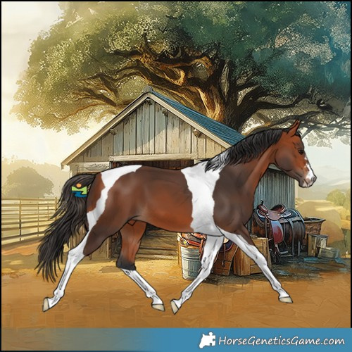 Horse Color:Bay Tobiano 