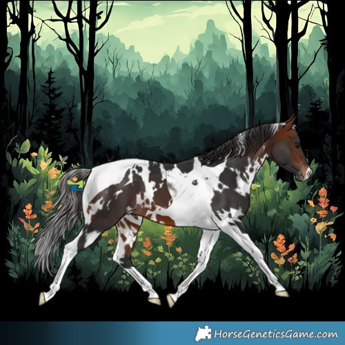 Horse Color:White Spotted Bay Tobiano 