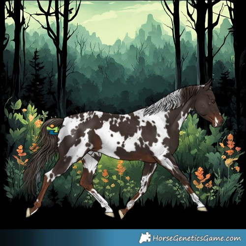 Horse Color:White Spotted Liver Chestnut