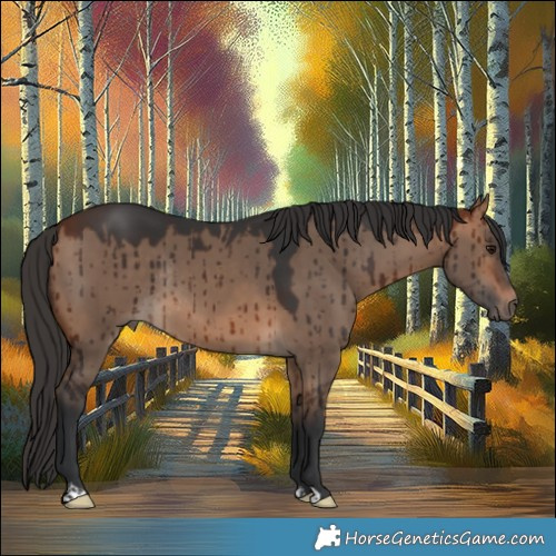 Horse Color:Bay Dun Rabicano Brindle 
