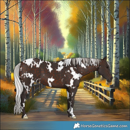 Horse Color:White Spotted Silver Bay 