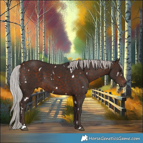 Horse Color:White Spotted Silver Bay 