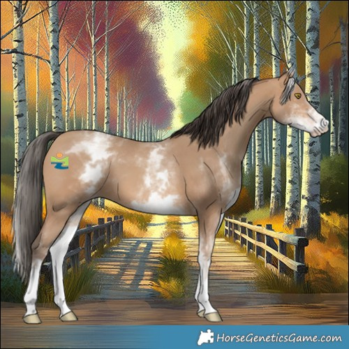 Horse Color:White Spotted Amber Champagne 