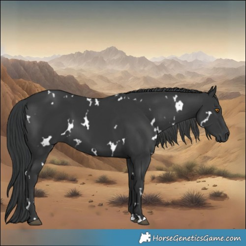 Horse Color:White Spotted Black 