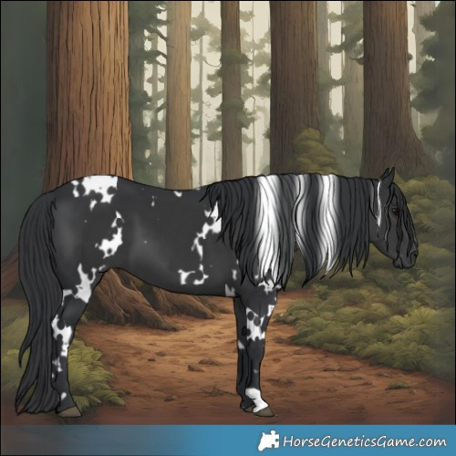 Horse Color:White Spotted Black