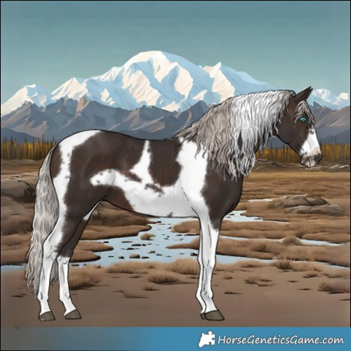 Horse Color:Silver Brown Tobiano Frame 