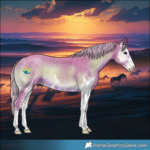 Horse Color:Watercolor Silver Brown Onyx Sabino