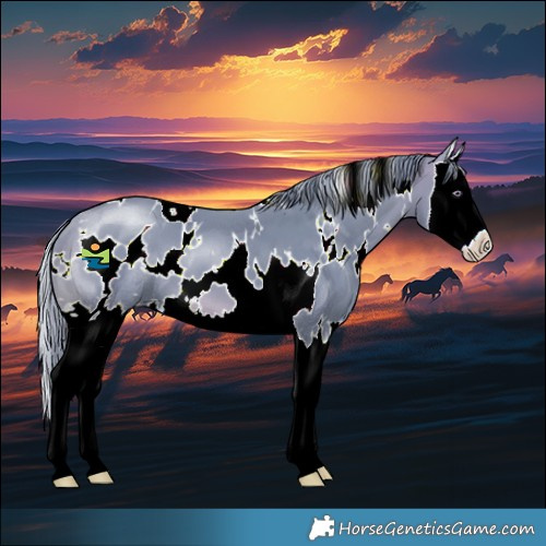 Horse Color:Watercolor White Spotted Brown Chinchilla Splash 