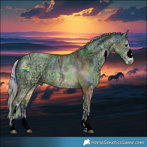 Horse Color:Nacre Silver Buckskin Ice Dun Sabino 