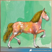 Horse Color:Nacre Watercolor White Spotted Liver Chestnut 