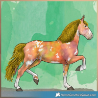 Horse Color:Nacre Watercolor White Spotted Liver Chestnut 