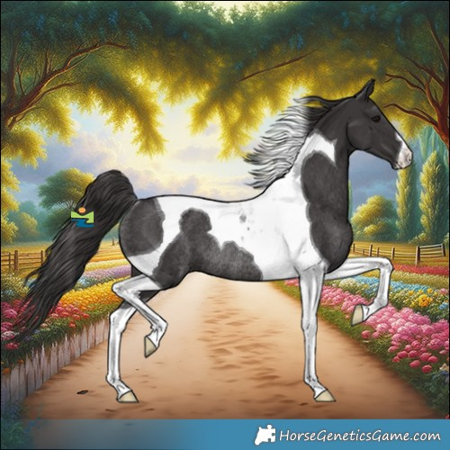 Horse Color:Smoky Black Tobiano Rabicano 