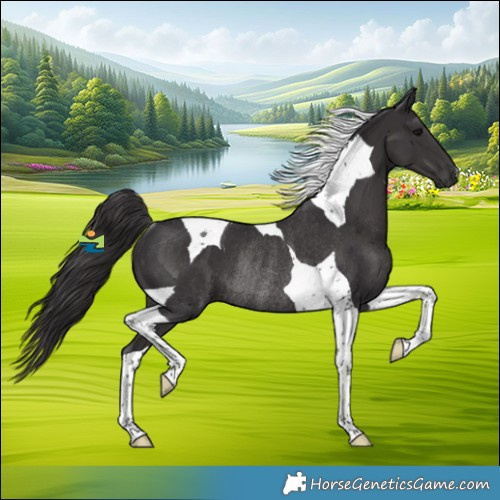 Horse Color:Smoky Black Tobiano Rabicano 