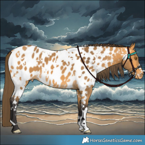 Horse Color:White Spotted Buckskin Near Leopard 