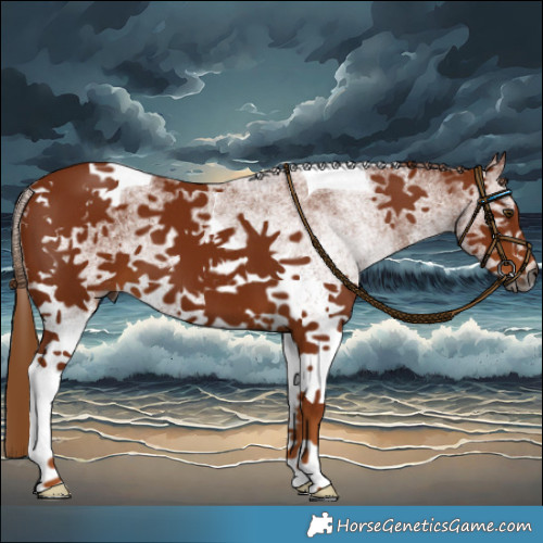 Horse Color:Gray White Spotted Chestnut Tobiano 