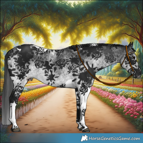 Horse Color:Gray White Spotted Black Tobiano 