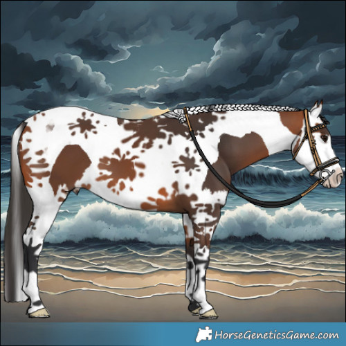 Horse Color:Bay Splash Tobiano 