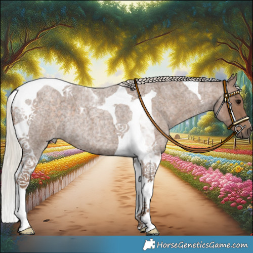 Horse Color:Silver Blue Roan Tobiano 