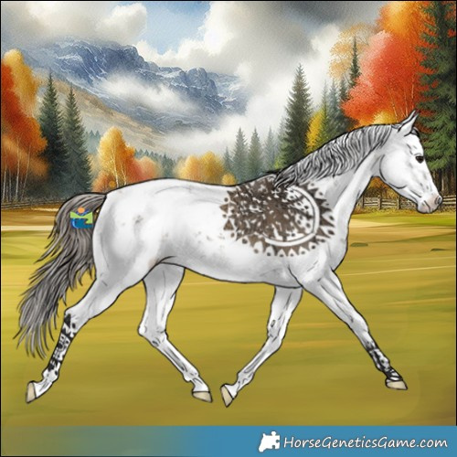 Horse Color:Buckskin Ice Sabino Rabicano 