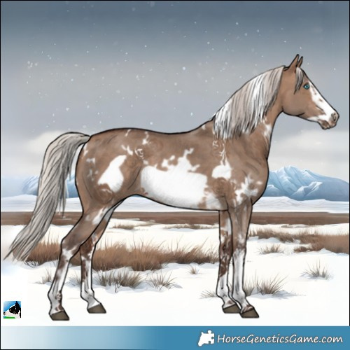 Horse Color:White Spotted Silver Brown Dun Sabino Frame Rabicano 