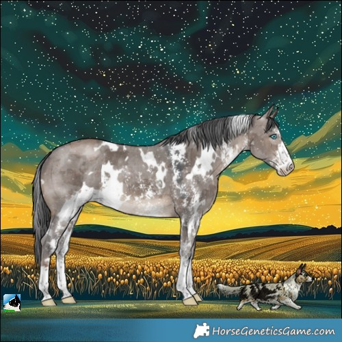 Horse Color:White Spotted Brown Dun Merle Sabino 