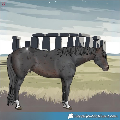 Horse Color:Brown Merle Skewed Appaloosa 