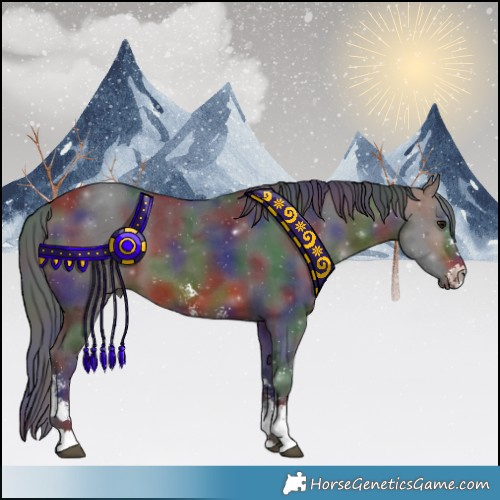 Horse Color:Nacre Brown Sabino 