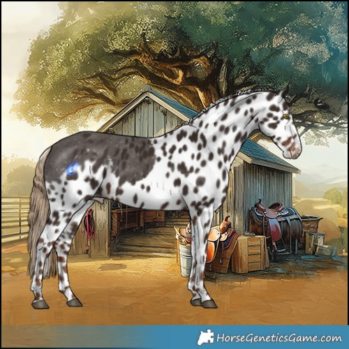 Horse Color:Liver Chestnut Skewed Appaloosa 