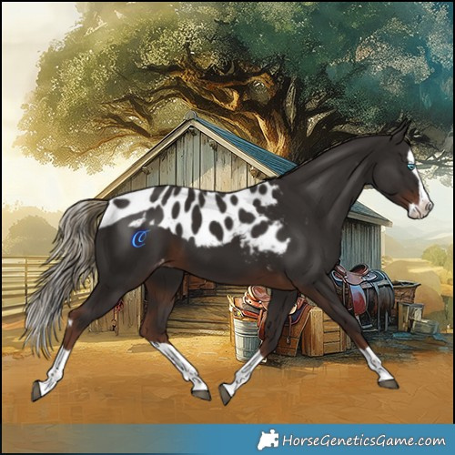 Horse Color:Liver Chestnut Splash Skewed Appaloosa 