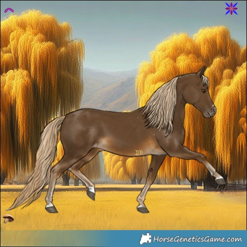 Horse Color:Chocolate Palomino Mushroom Varnish