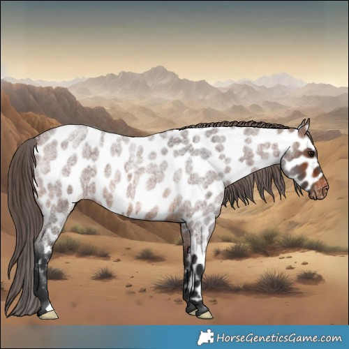 Horse Color:Brown Roan Near Leopard 