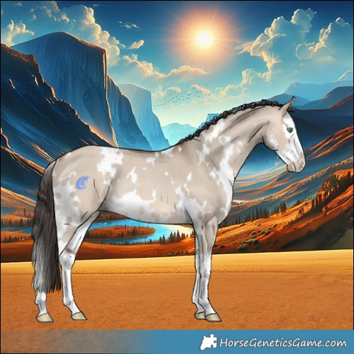 Horse Color:White Spotted Sable Champagne Dun Sabino Splash Rabicano 