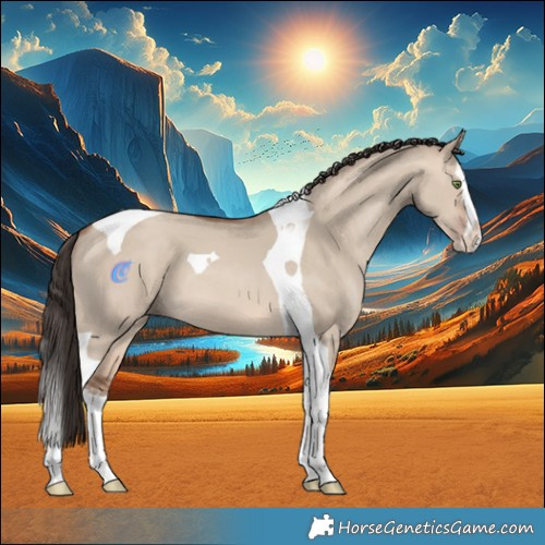 Horse Color:Sable Champagne Dun Splash Tobiano 
