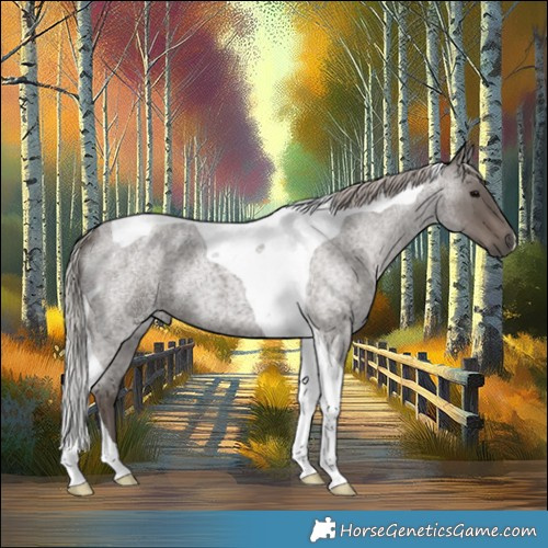 Horse Color:Silver Blue Roan Tobiano 