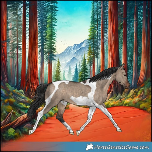 Horse Color:Brown Dun Tobiano 