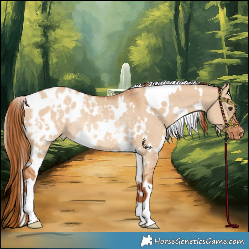 Horse Color:White Spotted Red Dun Blanket Rabicano 
