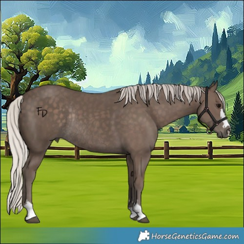 Horse Color:Silver Black Rabicano 