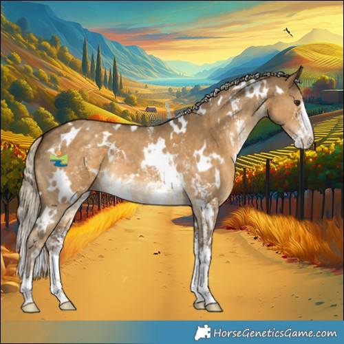 Horse Color:White Spotted Chocolate Palomino Dun Sabino 