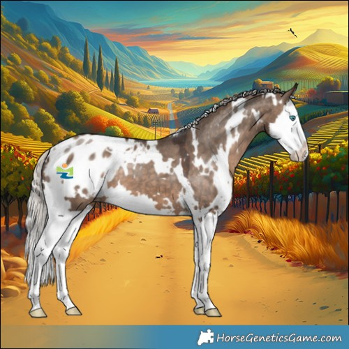 Horse Color:White Spotted Silver Brown Dun Splash Varnish 